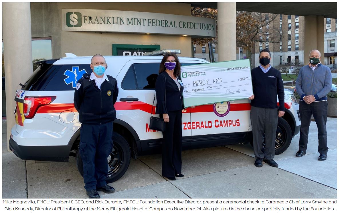 FMFCU Foundation Mercy EMS Donation with Matching Funds