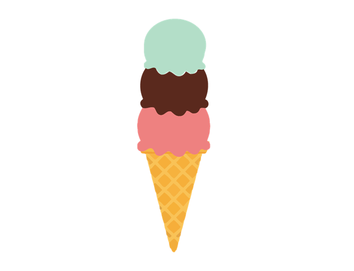 Watch it grow | Ice cream cone with three scoops